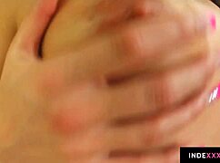 Sophie Cat, a hottie, enjoys a solo scene with toys and dildos.