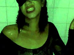 Brook Starr uses toys in golden shower with long black cock