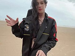 unwind with sexy shemale masturbation in public. oops, i mean.. so hot!