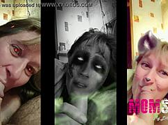 Look at this mature blonde! She plays like a young 18+ slut sucking homemade blowjob!