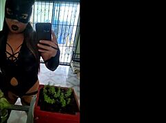 Cleaning lady wears sexy suit to attract subscribers in amateur porn