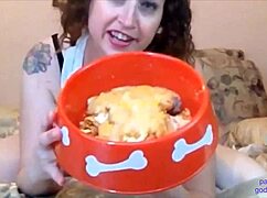 spitting food for my slave 😋