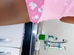 Her husband hits the bar so I fuck the latina neighbor in lingerie