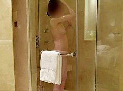 Japanese student’s elegant bath and shower scene in luxury hotel feels so captivating