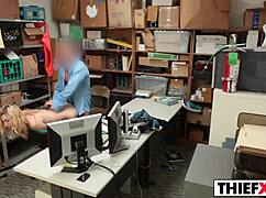 Punishing teen thief at garage office