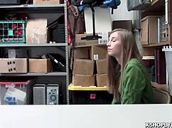 ava parker moans as officer stretches pussy