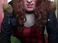 Bisexual Crossdresser Inserts Object In Anal Pussy Then Sucks It Clean