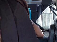 she spreads her brown thick legs wide for bbc in the parking lot, homemade milf action