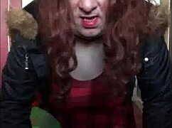 Bisexual Crossdresser Inserts Object In Anal Pussy Then Sucks It Clean