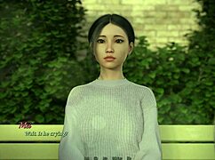 Asian Babe Rocks Fishnet Corset in Porn Game