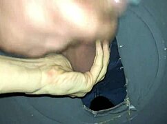 Old Amateur Couple In Swing House With Gloryhole Jerking