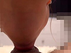 Teen babe notices my big cock throbbing as she swallows cum