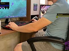 Blonde Milf Annycandy Painboy Sucks Cock While Boyfriend Games on Warcraft