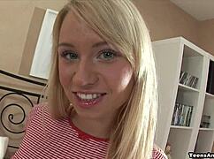 Adriana feels anally welcomed to college with passion.