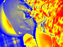 Ebony BBW in thermal sloppy scene