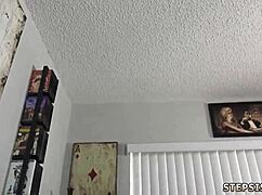 Beautiful blonde teen sucks stepbro's banana in taboo blowjob