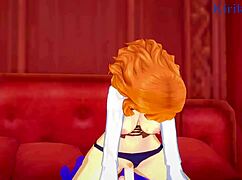 I watch Mimosa and Vanica with Asta in intense hentai sex