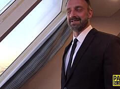 Hey, wanna see this submissive blonde jerk a hard dick?