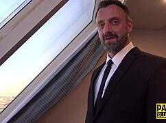 Hey, wanna see this submissive blonde jerk a hard dick?