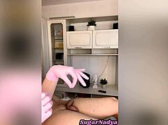 sugarnadya uses wax tweezers to remove hair from client's intimate areas