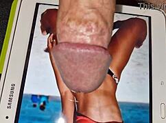 Amateurs give a cum tribute to Coralie with oral and masturbation