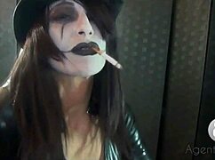 Goth Girl Shows Off Her Smoking Style
