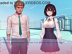 hgame schoolgirl gives blowjob and masturbates