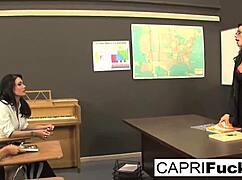 Capri Cavanni, Jessica Jaymes, and Arilla Ferra engage in intense lesbian fucking