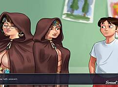 Summertime Saga Painting Two Cute Babes In Art Class