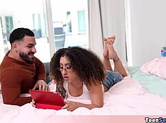 Teen stepsis helps with bored sex, sucking and fucking intensely