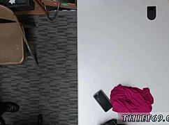 Petite teen in uniform caught for apparel theft by police