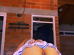 hermanastra doing yoga in apartment, then hermanastro walks in unexpected. what happens next?