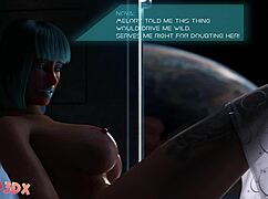 Horny blue haired anime girl bl opting a futanari cock