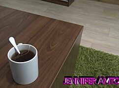 neighbor visits for tea and blowjob