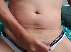 Hey, check this gay boy jerking in underwear, wild stuff!