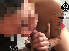 My wife licks OLD neighbor's nipple and gets CUMSHOT in mouth