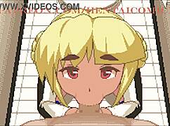fuugetsuin fukigen na ichigo-chan anime hentai features creampie sex, blowjob, and doggystyle in game center