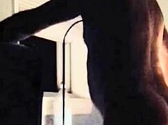 On her face with cock and balls homemade oral licking.