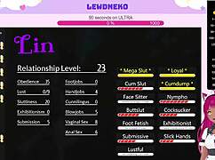 Vtuber Lewdneko teases with dildo play in Harem Hotel Part 23, solo and wild.