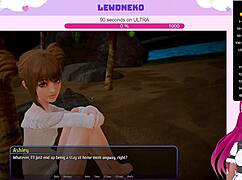 Vtuber Lewdneko teases with dildo play in Harem Hotel Part 23, solo and wild.