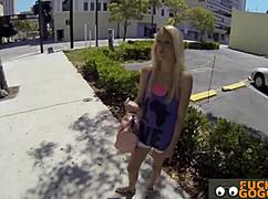 blonde amateur rides dick hard for cash!