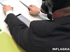 Blonde babe deepthroats hard shaft