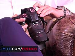 Can you believe it? Busty babe takes 2 dicks in wild DP!