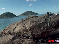 Damn, Emme White, Getting Both Holes Pounded at the Beach!