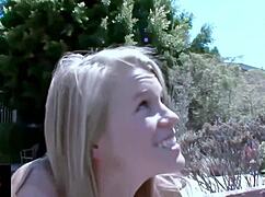 Wow, blonde teen takes huge black cock stretching her pussy! 😍