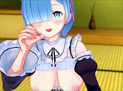 loving rem gives you a guided handjob in romantic atmosphere - re zero
