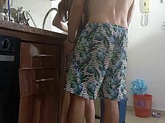 Fuck my skinny stepsister hard in the kitchen