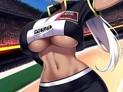 Racing girls show big tits in AI hentai!
