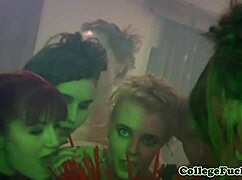 Babes Deepthroat Cock and Finger Pussy in Group Reality