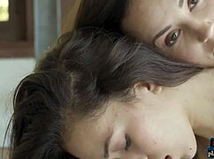 Lesbian Teen Models Undress and Play Together